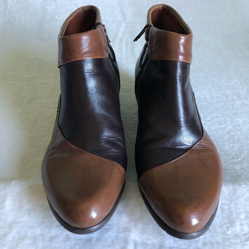 Spring Step Ankle Booties Black Tan Leather Boots Women’s Shoes 5.5-6US 36EU